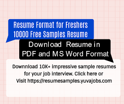 Both paid and unpaid experience should be described and formatted in exactly the same way. Resume Format For Freshers Sample Resume For Freshers