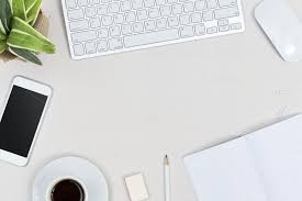 Top View Modern Office Desk Modern Office Desk Marketing Design Modern Office