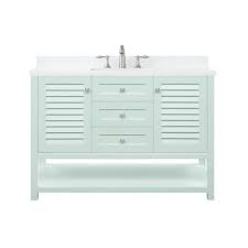 A good bathroom vanity should have storage space to conceal necessities, plumbing, and sleek countertops to make getting ready even easier. Home Decorators Collection Grace 48 In W X 22 In D Bath Vanity In Minty Latte With Cultured Marble Vanity Top In White With White Basin Grace 48ml The Home Depot