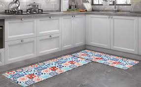 Product title garland rug town square solid sky blue 24x40 kitchen accent rug average rating: 17x47 17x28 Bohemian Blue Pauwer Anti Fatigue Kitchen Rug Set 2 Piece Non Slip Cushioned Kitchen Floor Mat Waterproof Comfort Standing Kitchen Mat Home Kitchen Kitchen Table Linens Emosens Fr