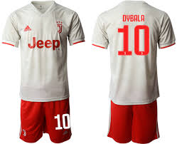 A woven badge sits proudly on the chest. 2019 20 Juventus Fc 10 Dybala Away Soccer Jersey