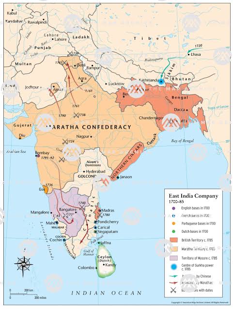 The British in India | British India map- The Map Archive