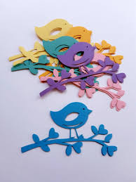 This card might look like it takes a bit longer to make, but we've got templates for that — just print 'em out, trace the images onto card stock, cut the pieces and glue it all together. Card Making Scrap Booking Embellishments Confetti Arts Crafts Bird Die Cut Out Paper Craft Supplies Tools Vadel Com