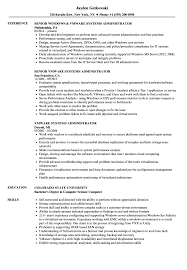 vmware systems administrator resume