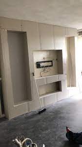 cinema wal gipsplaten wanden timmerwerk