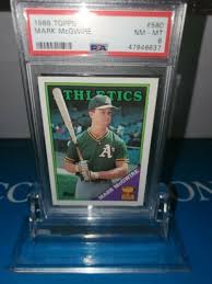 Mark mcgwire rookie cards are the most popular with collectors while his autographed cards are finally getting the attention they deserve. 1988 Topps Mark Mcgwire All Star Rookie 580 Value 0 01 82 00 Mavin