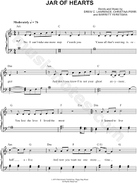 Broad selection of musical notation to print or download. Christina Perri Jar Of Hearts Sheet Music Easy Piano In A Minor Transposable Download Print Clarinet Music Easy Piano Sheet Music Violin Sheet Music