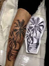 Up next a single palm tree with a word tattoo next to it. 30 Palm Tree Tattoos For Summer Holiday Tree Sleeve Tattoo Tree Tattoo Ankle Palm Tree Tattoo Ankle