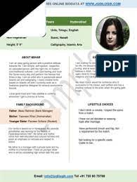 Tell me how i make a bio data for marriage purpose. Marriage Biodata Format For A Muslim Girl Hajj Hijab
