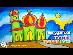 Nostalgia suasana kehidupan di indonesia pada tahun 1950 1980an. Cara Menggambar Masjid Di Malam Hari Youtube