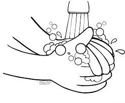 Black And White Outline Washing Hands Clipart Clipart Hand Washing Poster Color Activities Coloring Pages