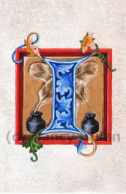 Alphabet Letter I Medieval Illuminated Letter I Painted Etsy Alphabet Art Print Alphabet Art Illumination Art