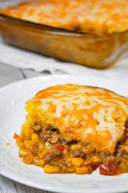 Mexican Cornbread Casserole Is An Easy Ground Beef Dinner Recipe Loaded With Corn Rotel Diced Tomatoes And Gr Mexican Food Recipes Easy Casserole Recipes Food