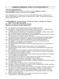 Los otros seis mandamientos se relacionan con las relaciones humanas entre sí. Examen De Conciencia Basado En Los 10 Mandamientos Pdf Iglesia Catolica Dios