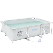 Outsunny Steel Frame Pool with Filter Pump and Filter Cartridge Rust  Resistant Above Ground Pool with Reinforced Sidewalls, 292 x 190 x 75cm,  Grey | AOSOM UK