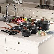 Benecook Non Stick Marble Coating 12 Piece Cookware Set Oven Safe And Dishwasher Safe Cookware Set Oven Safe Cookware
