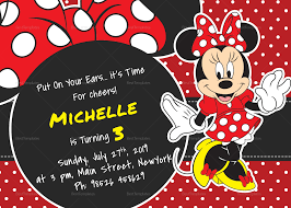 Order invitations and if the date (or venue) changes we will reprint your order free. Rocking Minnie Mouse Birthday Invitation Card Design Template In Psd Word Publisher