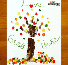 See more ideas about family tree, hand print tree, family tree painting. Family Fingerprint Tree Keepsake With Saying Love Grows Here