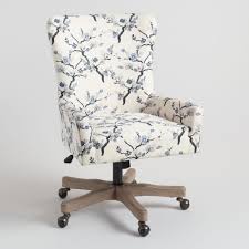 Ivory And Blue Blossom Trystan Upholstered Home Office Chair By World Market Upholstered Office Chair Home Office Chairs Best Office Chair