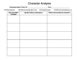 2 Character Analysis Chart Glebe