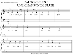 Partition Musicale L Automne Est Une Chanson De Pluie Chanson Chansons Comptines Chanson Enfantine