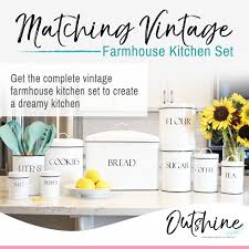 Discover various farmhouse style kitchen photo gallery showcasing different design ideas. Outshine Co 4 Pack Canister Set Black And White Farmhouse Style Outshine Co