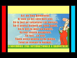Citeste tot despre ziua bărbatului a fost inaugurată în trinidad tobago, în 1999, iar grupuri de persoane din australia, caraibe, sua, asia, europa, africa şi onu susțin această idee, ca un simbol de egalitate. 19 Noiembrie Ziua InternaÈ›ionalÄƒ A BÄƒrbatului Youtube