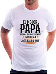 Frases para felicitar el día del padre. Custom Vinyl Camiseta Dia Del Padre Personalizada El Mejor Papa Dibujo Negro Y Oro O Blanco Y Oro Negro M Amazon Es Coche Y Moto