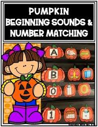 fall pumpkin beginning sounds number 0 10 pocket chart matching match ups