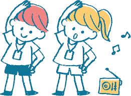 無料イラスト ラジオ体操する子供 パブリックドメインq著作権フリー