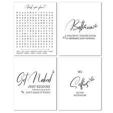 It is a rental so i cant go ripping things out. Amazon Com Handmade Bathroom Quotes And Saying Art Prints Funny Farmhouse Decor Signs Restroom Rules Wall Decor Set Of Four 8x10 Unframed Housewarming Hostess Gift Idea Handmade