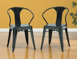 Black Tabouret Chairs Set Of Four Metal Tolix Inspired Chairs For Dining Table 170 00 From Overstock Black Metal Chairs Stacking Chairs Metal Chairs