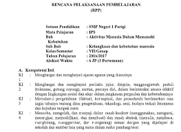 Perangkat mata pelajaran fiqih ini berupa program semester, program tahunan, rencana pelaksanaan pembelajaran, silabus, kkm, dan pemetaan kompetensi dasar. Rpp Ips Kls Vii Smp Semester Genap K13 Bab 3 Subtema 1 Waluyo Id