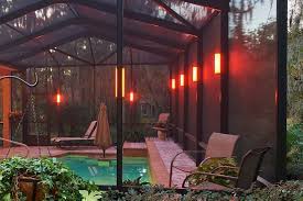 Led Sconces By Sunset Lighting Design Llc Tampa Fl Pool Enclosure Lighting Lanai Lighting Pool Decor