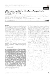 Pdf Lifelong Learning At Universities Future Perspectives For Teaching And Learning