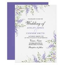 Elegant Purple Lavender Floral Wedding Invite Zazzle Com Floral Wedding Invitations Floral Bridal Shower 70th Birthday Invitations