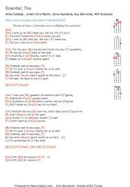 The Scientist Coldplay Ukulele Ukelele Chords Ukulele Songs Ukulele Songs Ukelele Songs