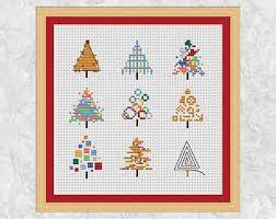 Christmas cross stitch patterns ornaments. Modern Christmas Cross Stitch Pattern Christmas Card Motifs Etsy