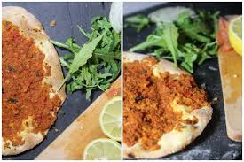 Lahmacun Vegetarien Vegetarien Alimentation Plat Vegetarien