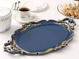 gracia kulplu tepsi 48x28 cm lacivert english home tepsi urunler