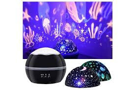 Joyyi Kids Night Light Projector Star Sky Ocean Fish Dolphin Image Rotating Projector Nuresy Lamp Room Decor Gift For Boys Girls Matt Blatt