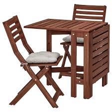 Refresh Your Home With Applaro Table And 2 Folding Chairs Outdoor Brown Stained Kuddarna Gray In 2020 Folding Chair Outdoor Folding Chairs Wooden Outdoor Furniture