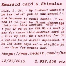 In addition, emerald card clients will receive an email noting the emerald card where the stimulus money was deposited. Tnypm37csznrvm