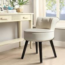 Veikous Off White Wood Upholstered