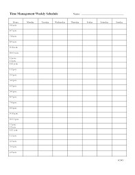 Time Management Weekly Schedule Template Weekly Calendar