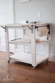 Build Your Own Drop Leaf Work Or Craft Cart Inbetweenchaos Com Craft Cart Craft Table Diy Craft Room Storage