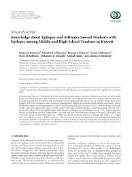 Pdf Knowledge About Epilepsy And Attitudes Toward Students