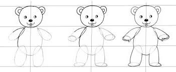 Examinez soigneusement la taille, la position et l'angle de la tête et dessinez une autre forme tracez une ligne qui représente la queue. Dessine Moi Un Ours