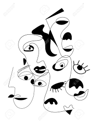 New one long line and three faces 2019 painting by modesta. Set Of Abstract Face One Line Drawing Portrait Minimalistic Royalty Free Cliparts Vectors And Stock Illustration Image 133827243