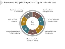 Business Life Cycle Stages With Organizational Chart Ppt